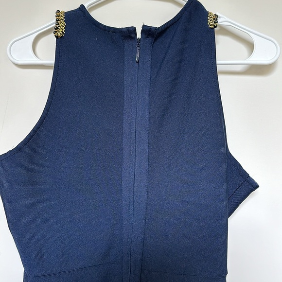 Navy Blue Akira dress with beaded and gold details - Picture 4 of 6
